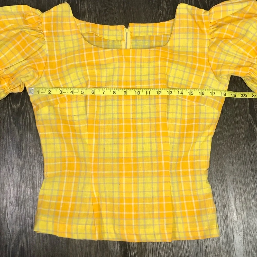 Vintage Plaid Two-Piece Matching Top & Skirt Set